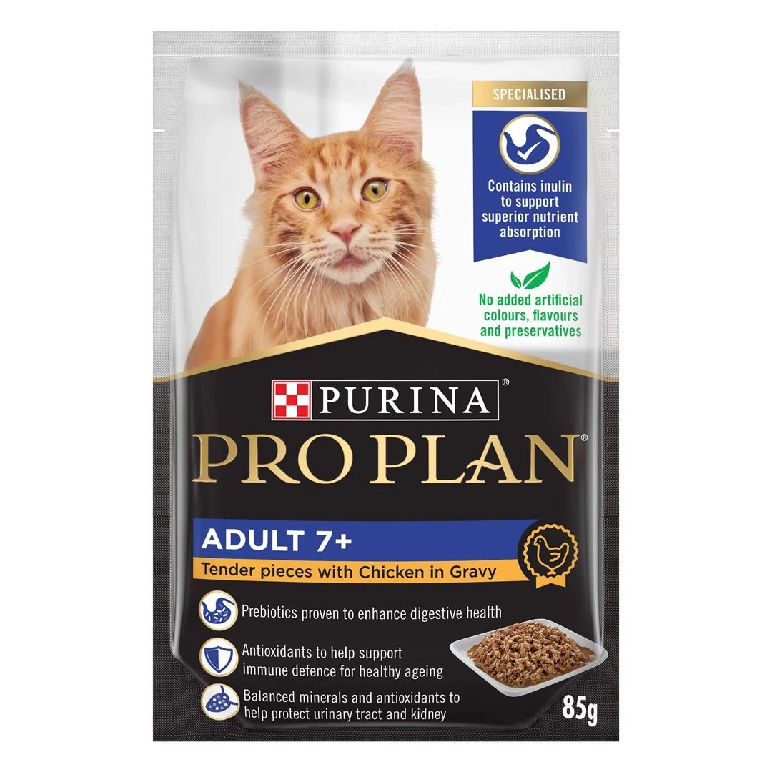 PRO PLAN Adult 7+ Chicken in Gravy Wet Cat Food | Purina South Africa